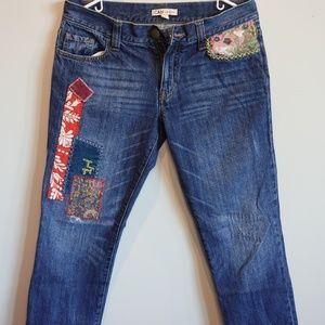 Womens CAbi Patched Jeans